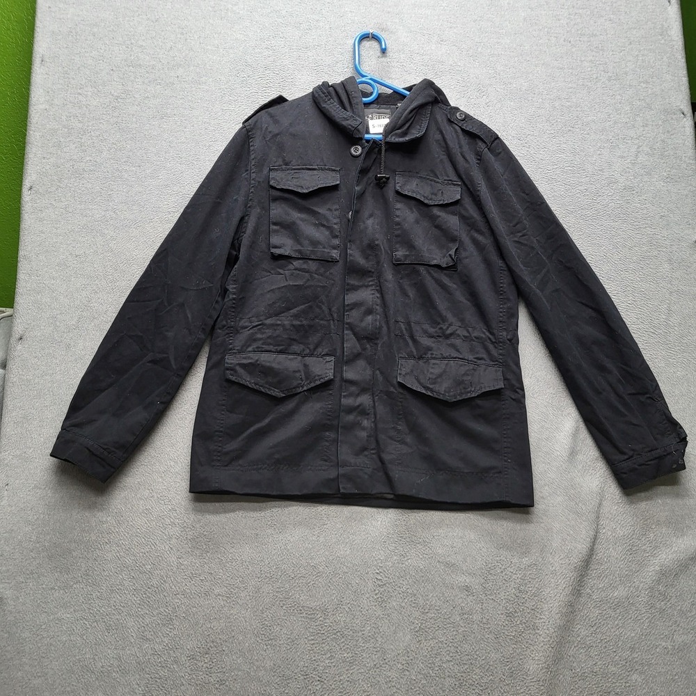 Rude Men Jacket M Black Utility Grunge Utility Hooded‎ Long Sleeve